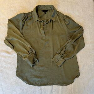 Banana Republic Olive Green Long Sleeve Blouse